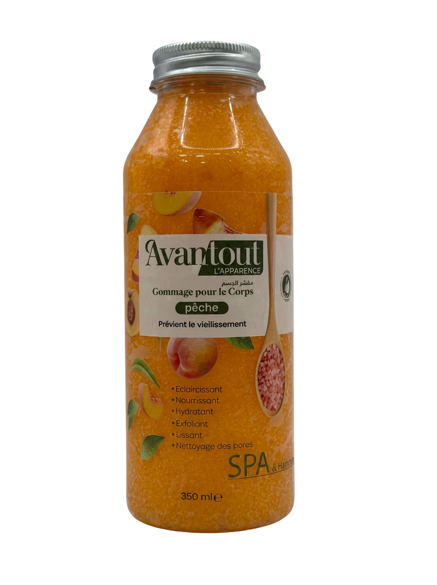 Gommage pour le corps Avantout L'Apparence Pêche, flacon 350 ml